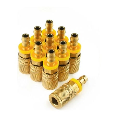 Primefit Primefit M-Style 6-Ball Coupler 1/4" x 3/8" Push On Hose Barb - Pack of 10 XIC1438PB6-B10-P